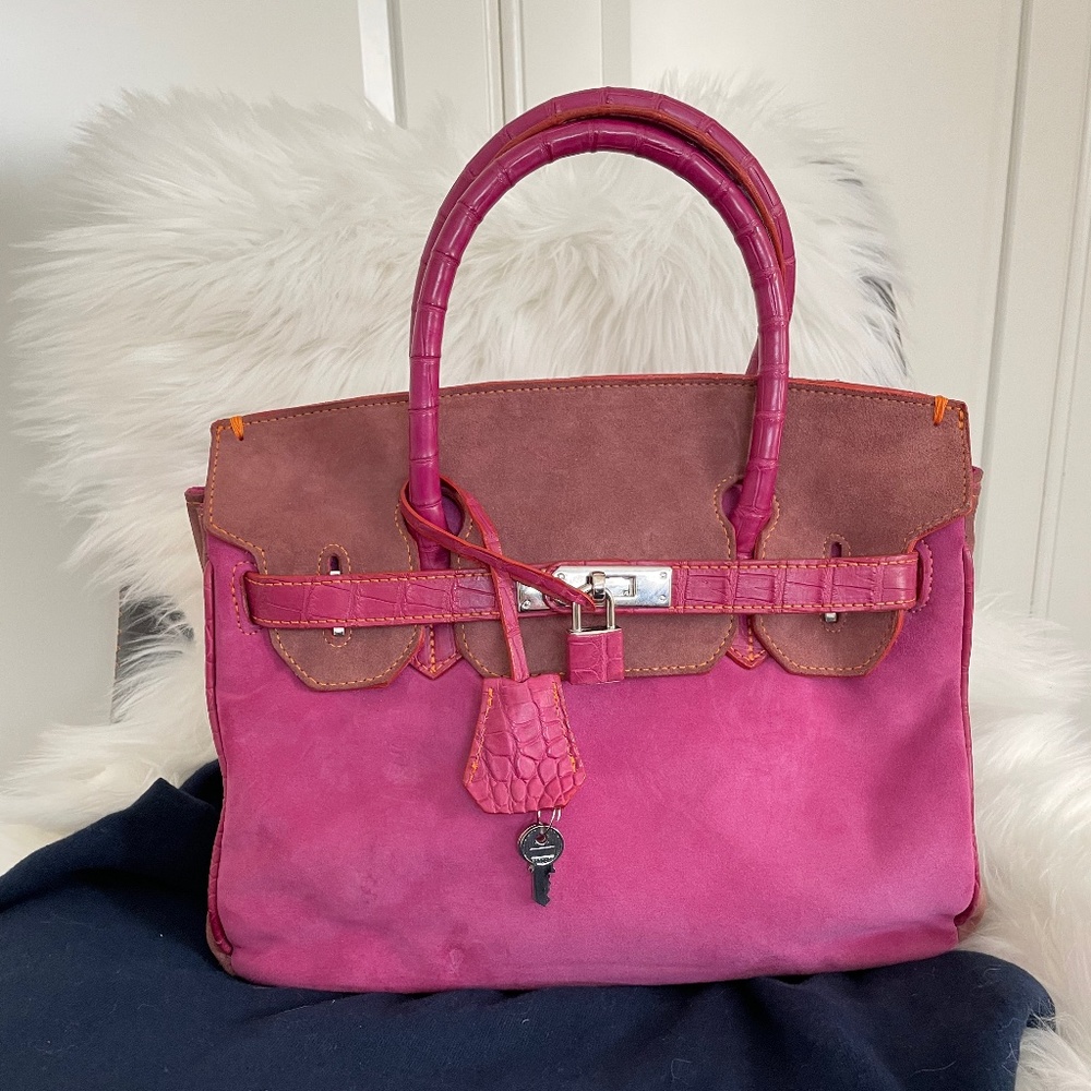 Mauro Volponi suede handbag